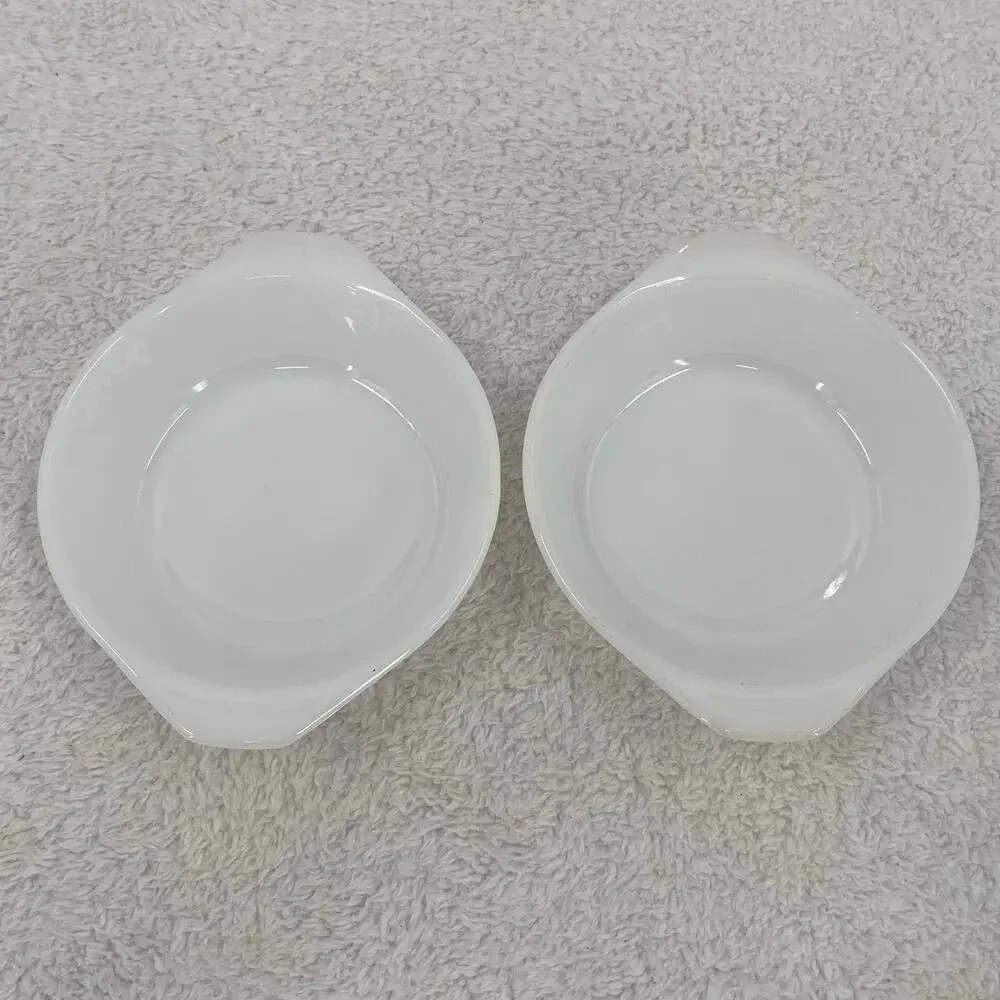 Anchor Hocking Fire King Ovenware 2pk Milk Glass Small Bowls Swirl Made in USA